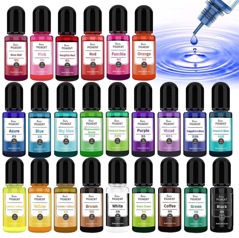 24색 10ml/병 에폭시 수지 색소 아트 잉크 알코올 - Resin Dye Alcohol 리뷰 및 가격