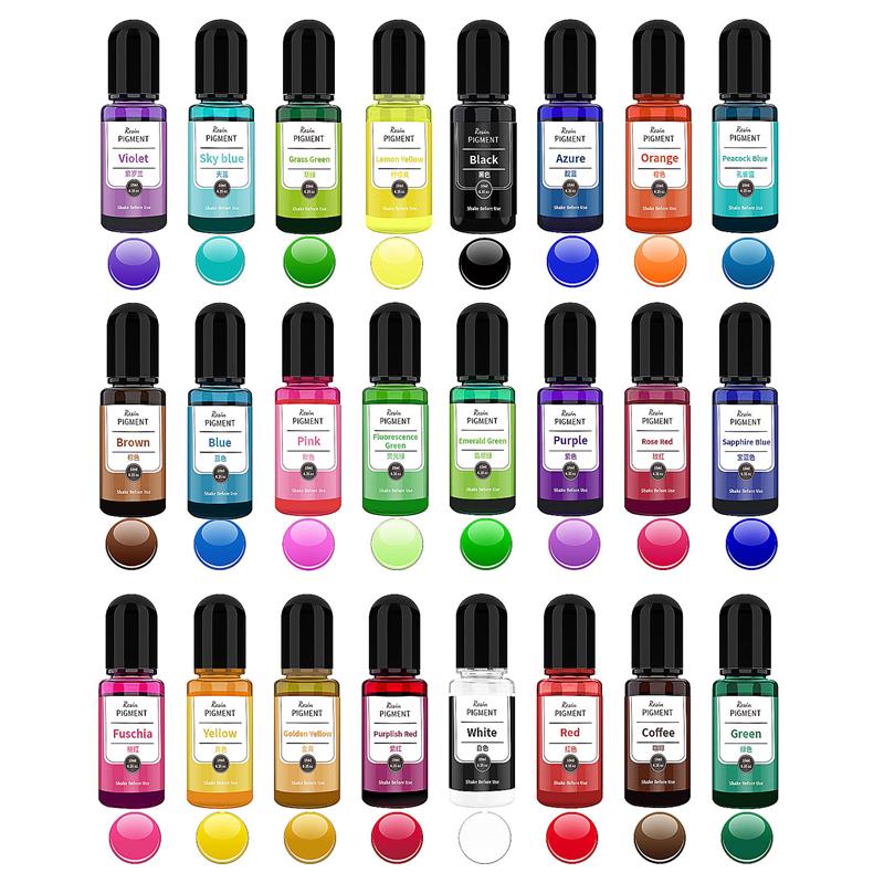 24색 10ml/병 에폭시 수지 색소 아트 잉크 알코올 - Resin Dye Alcohol 리뷰 및 가격